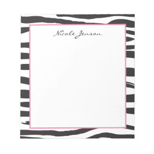 Animal Zebra Print Personalisiert Notepad Notizblock