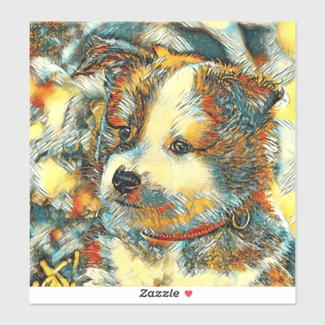 AnimalArt_Dog_002 Aufkleber (Blatt)
