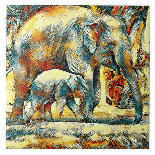 AnimalArt_Elephant_002 Fliese