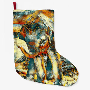 AnimalArt_Elephant_003 Großer Weihnachtsstrumpf
