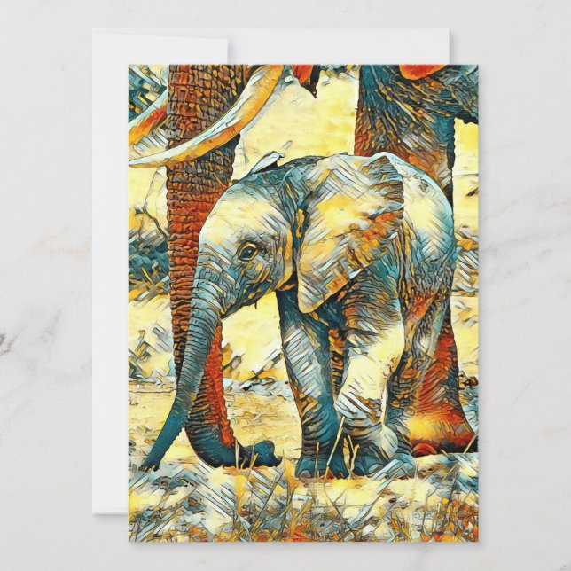 AnimalArt_Elephant_010 Feiertagskarte (Vorderseite)