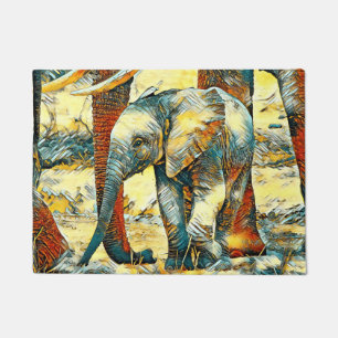 AnimalArt_Elephant_010 Fußmatte