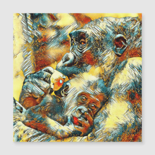 AnimalArt_Gorilla_001 Magnetkarte