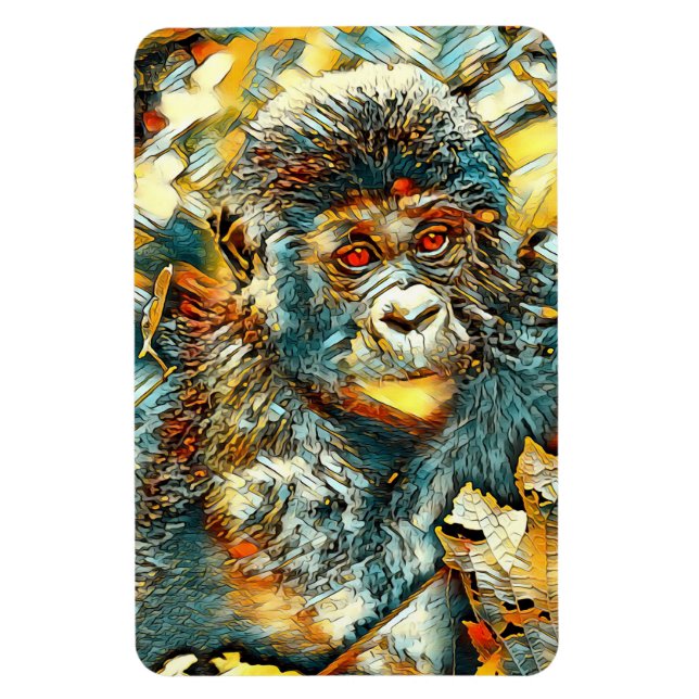 AnimalArt_Gorilla_005 Magnet (Vertikal)