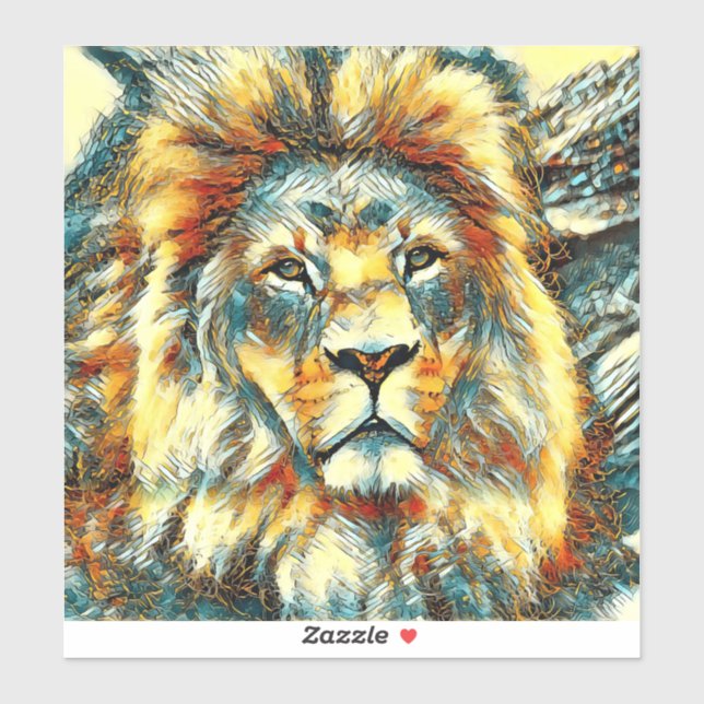 AnimalArt_Lion_005 Aufkleber (Blatt)
