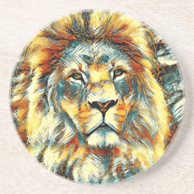 AnimalArt_Lion_005 Getränkeuntersetzer (Vorne)