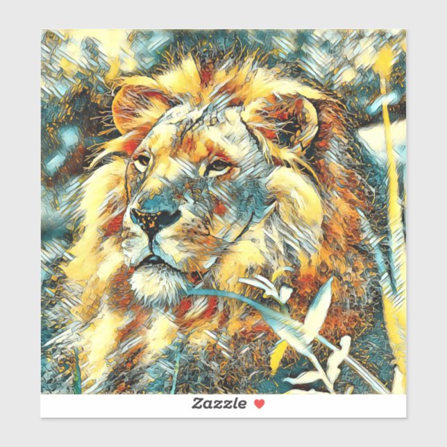 AnimalArt_Lion_009 Aufkleber (Blatt)