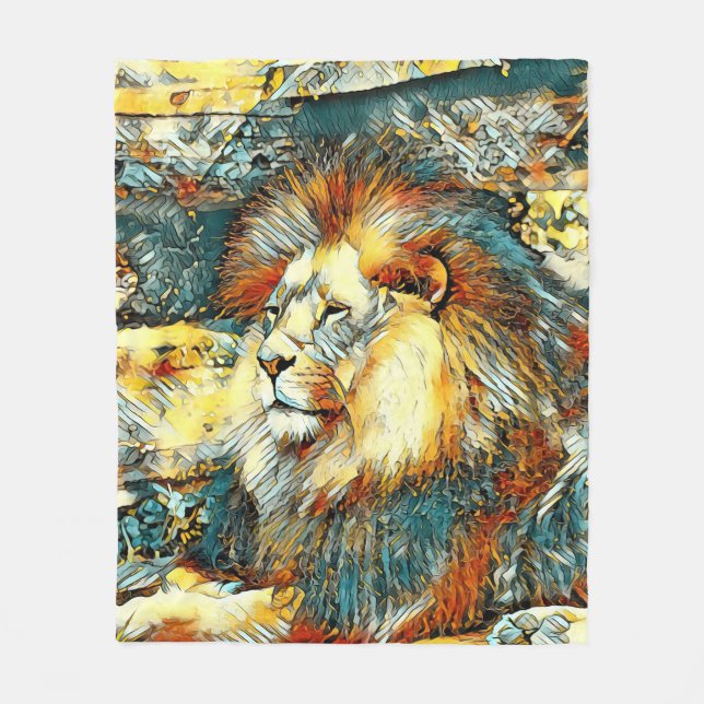 AnimalArt_Lion_033 Fleecedecke (Vorderseite)
