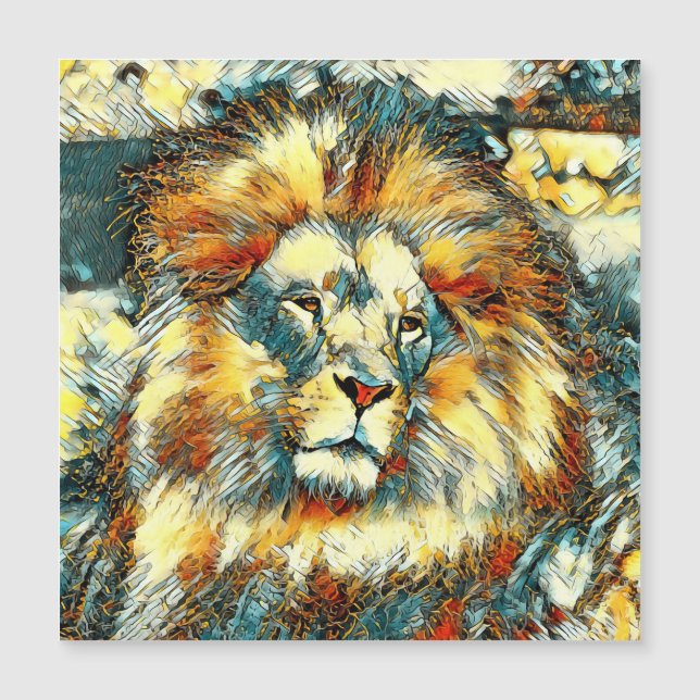 AnimalArt_Lion_07 Magnetkarte (Vorderseite)