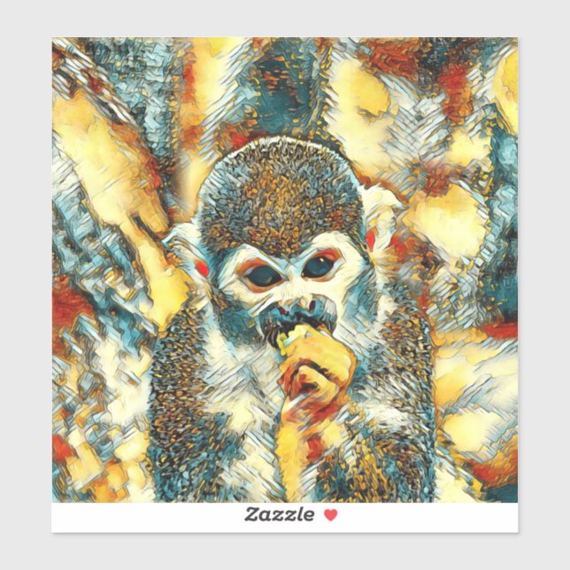 AnimalArt_Monkey_07 Aufkleber (Blatt)