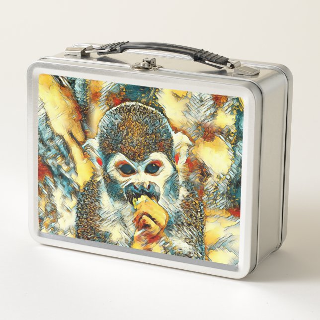 AnimalArt_Monkey_07 Metall Brotdose (Vorderseite)