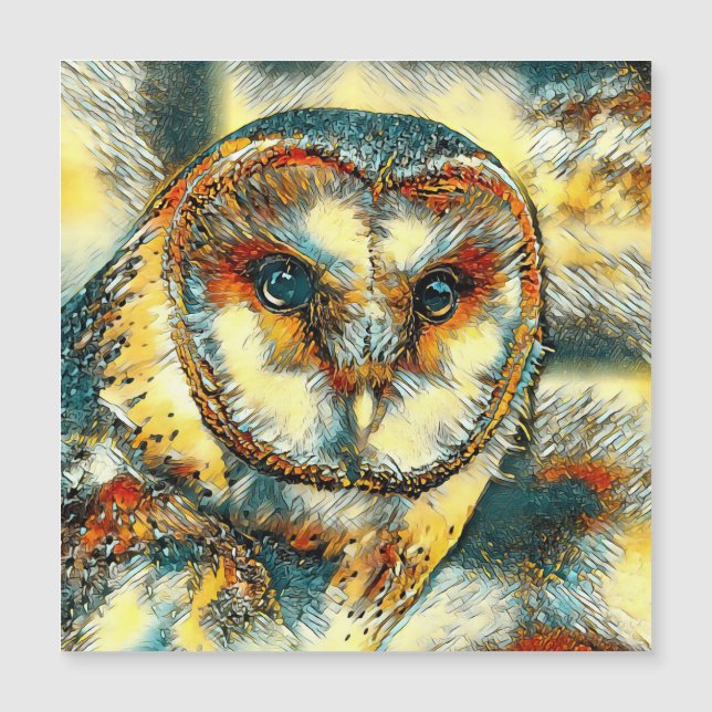 AnimalArt_Owl_010 Magnetkarte (Vorderseite)