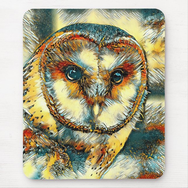 AnimalArt_Owl_010 Mousepad (Vorne)