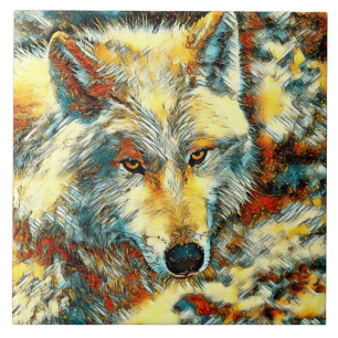 AnimalArt_Wolf_003 Fliese