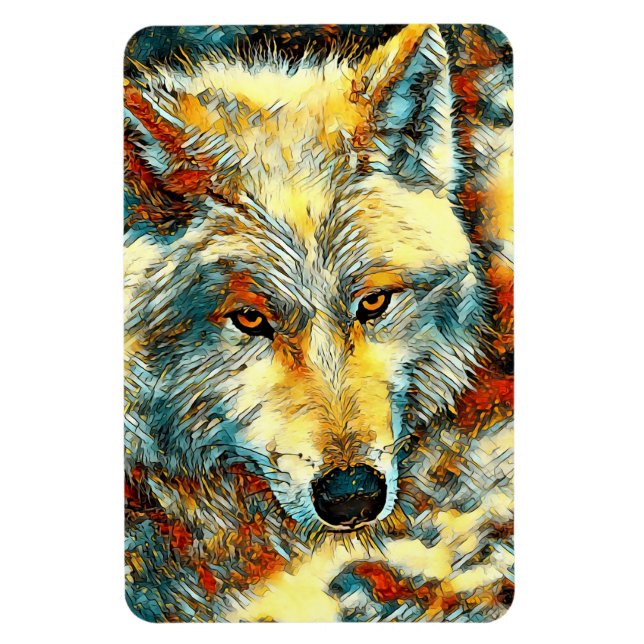 AnimalArt_Wolf_003 Magnet (Vertikal)