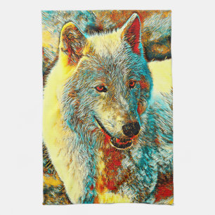 AnimalArt_Wolf_009 Geschirrtuch