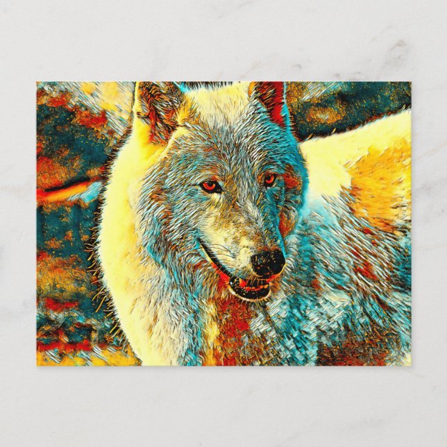 AnimalArt_Wolf_009 Postkarte (Vorderseite)