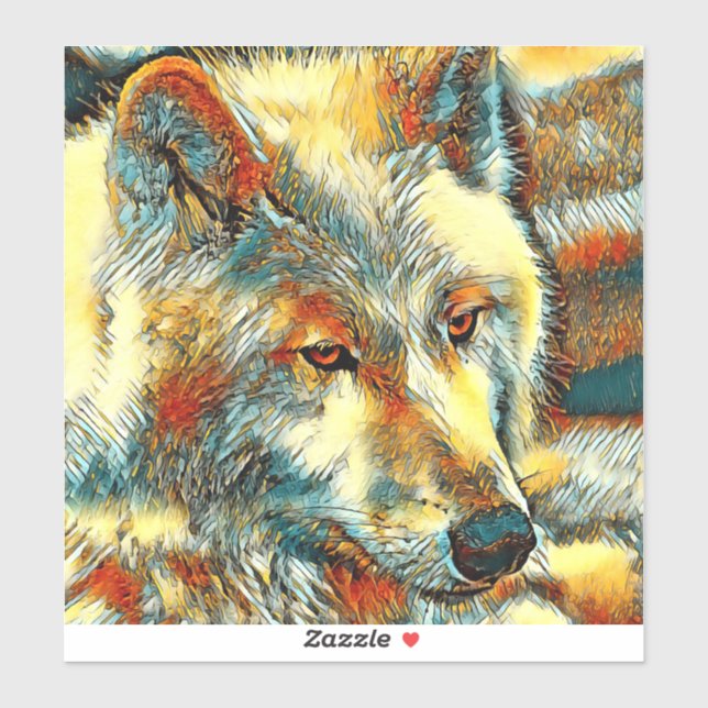 AnimalArt_Wolf_07 Aufkleber (Blatt)