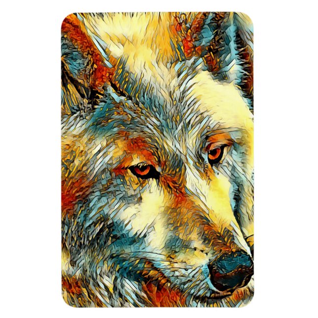 AnimalArt_Wolf_07 Magnet (Vertikal)