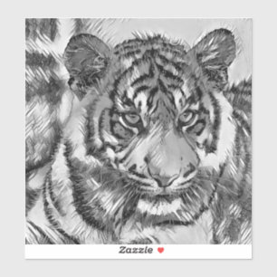AnimalArtBW_Tiger_009 Aufkleber