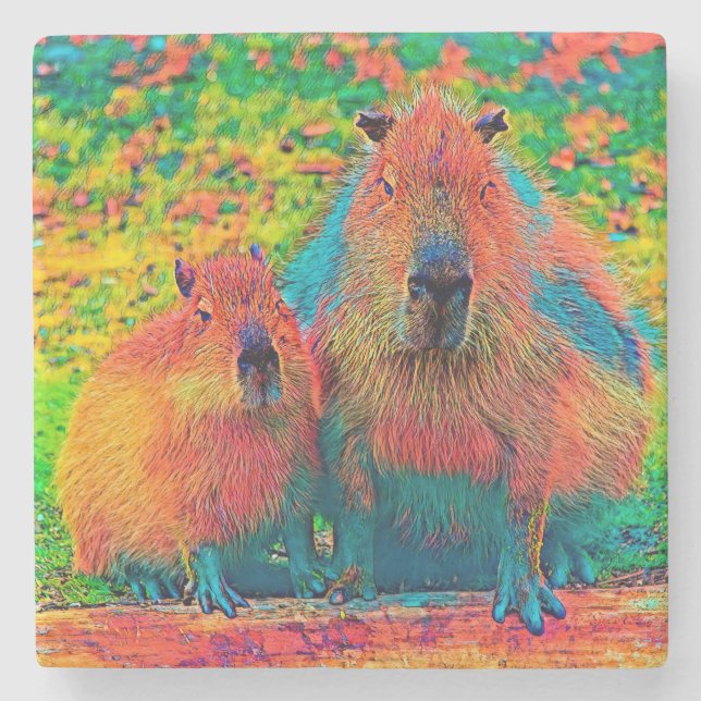 AnimalColor_Capybara_002 Steinuntersetzer (Vorderseite)