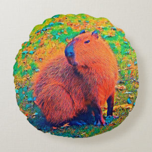 AnimalColor_Capybara_008 Rundes Kissen