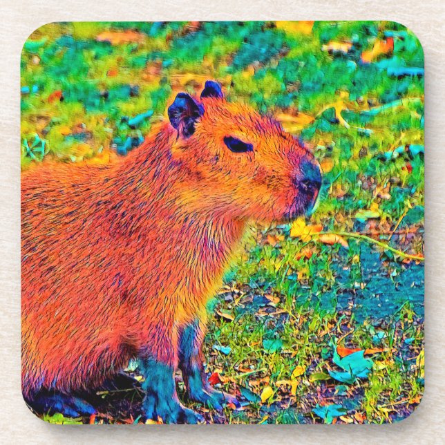 AnimalColor_Capybara_010 Getränkeuntersetzer (Vorderseite)