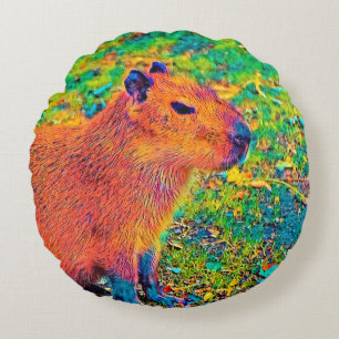AnimalColor_Capybara_010 Rundes Kissen