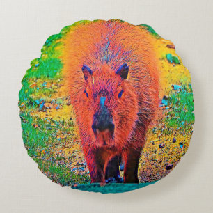 AnimalColor_Capybara_011 Rundes Kissen
