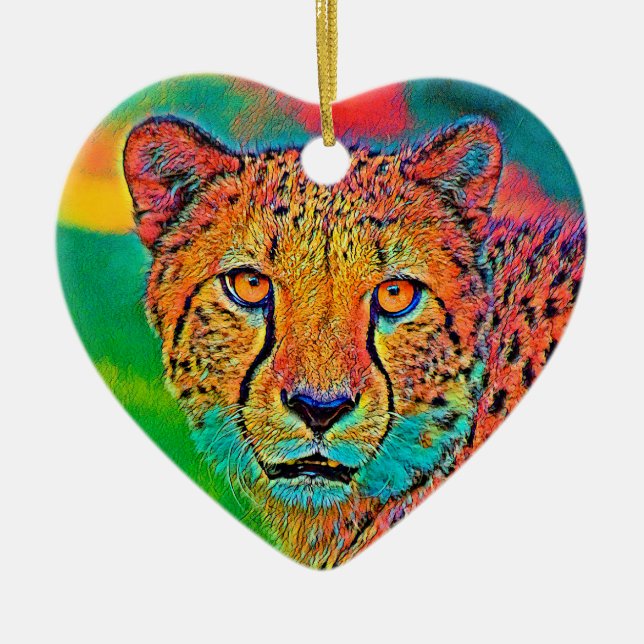 AnimalColor_Cheetah_001 Keramik Ornament (Vorne)