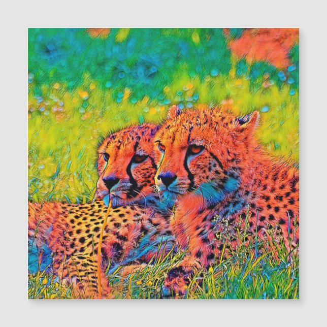 AnimalColor_Cheetah_008 Magnetkarte (Vorderseite)