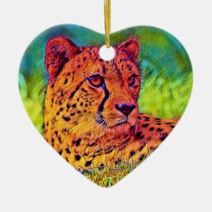 AnimalColor_Cheetah_013 Keramik Ornament