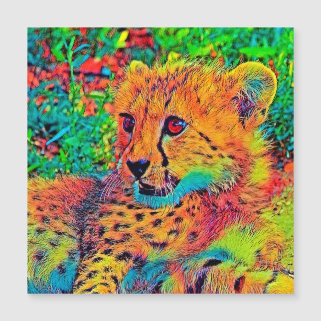 AnimalColor_Cheetah_022 Magnetkarte (Vorderseite)