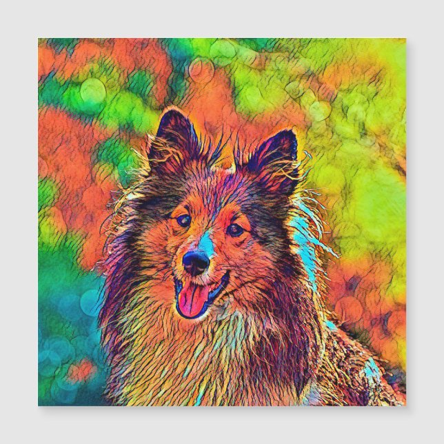 AnimalColor_Dog_024 Magnetkarte (Vorderseite)