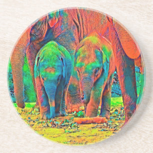 AnimalColor_Elephant_001 Getränkeuntersetzer