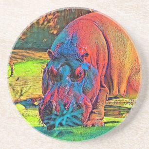 AnimalColor_Hippo_004 Getränkeuntersetzer