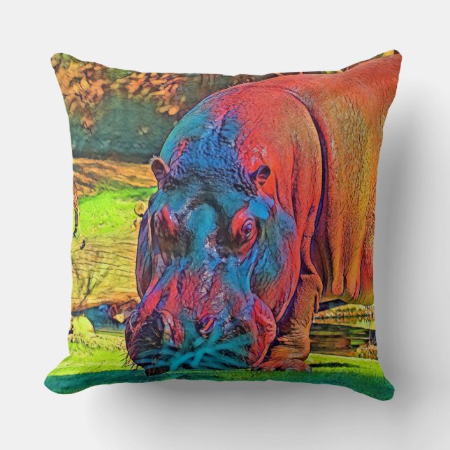 AnimalColor_Hippo_004 Kissen (Vorderseite)
