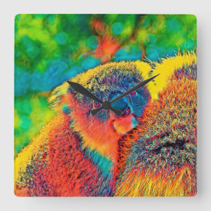 AnimalColor_Koala_001 Quadratische Wanduhr
