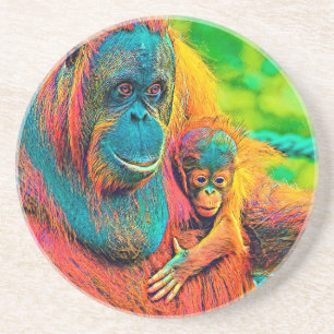 AnimalColor_OrangUtan_005 Getränkeuntersetzer
