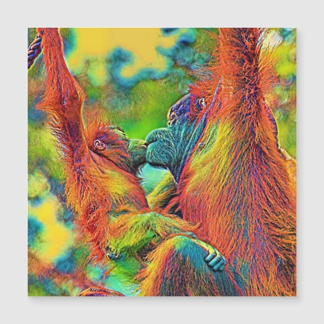 AnimalColor_OrangUtan_013 Magnetkarte (Vorderseite)
