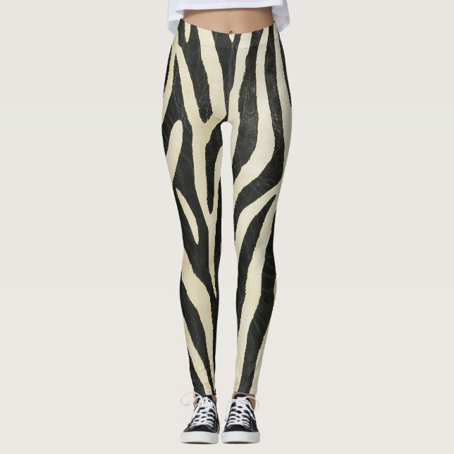 Animalier nahtlose Textur zebra Stil Leggings (Vorderseite)