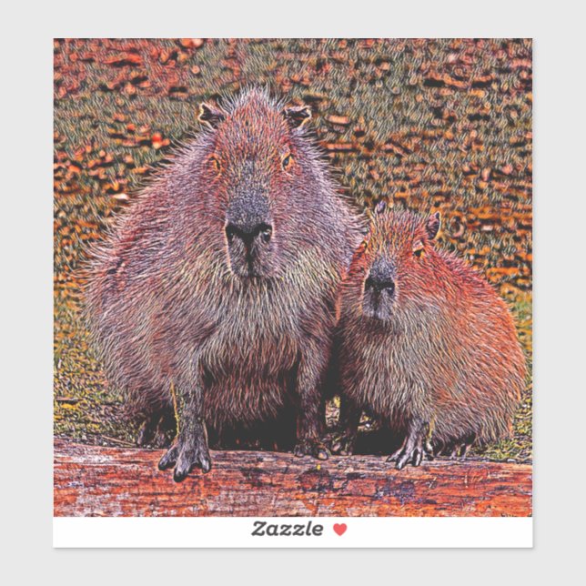 AnimalMix_Capybara_003 Aufkleber (Blatt)