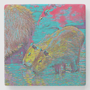 AnimalMix_Capybara_005 Steinuntersetzer