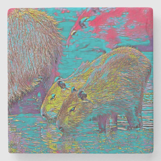 AnimalMix_Capybara_005 Steinuntersetzer (Vorderseite)