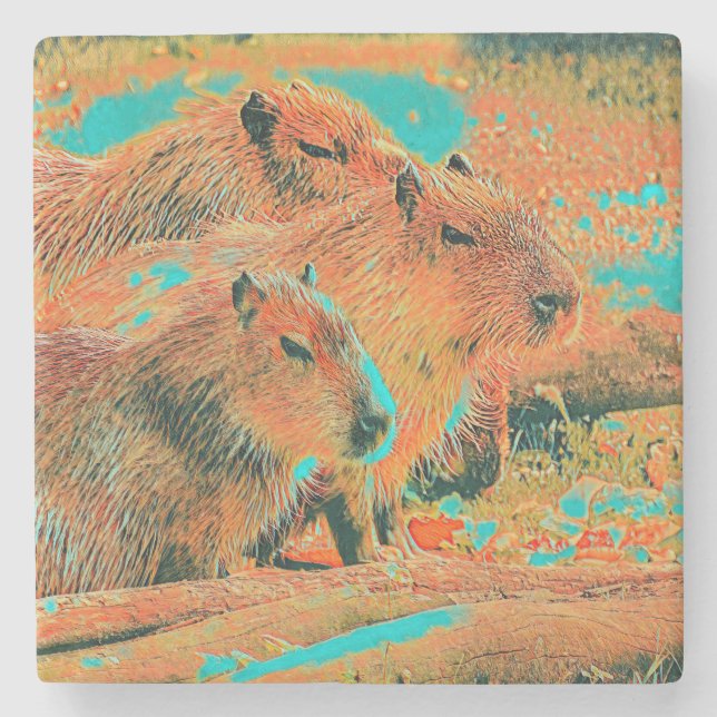 AnimalMix_Capybara_006 Steinuntersetzer (Vorderseite)