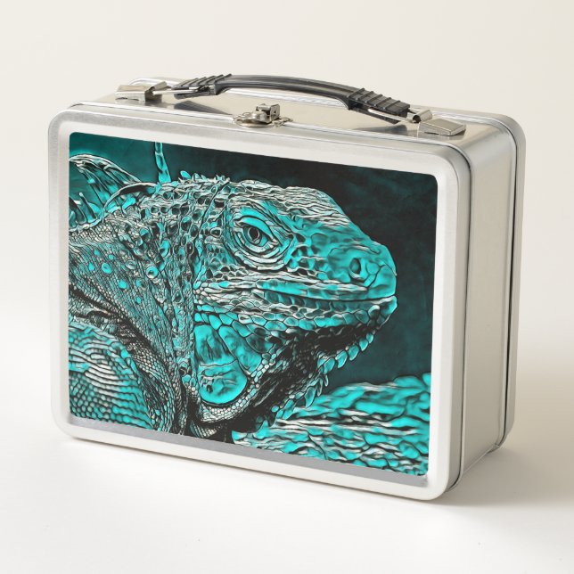 AnimalMix_Iguana_001 Metall Brotdose (Vorderseite)