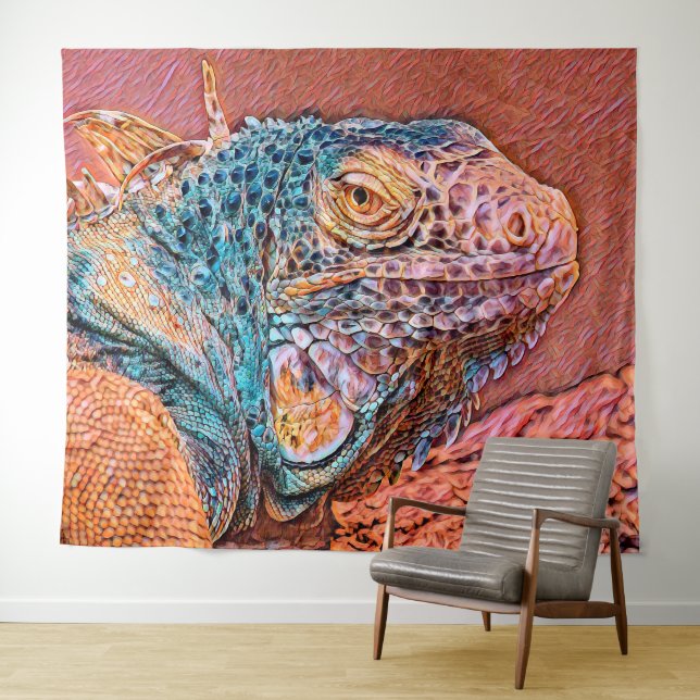 AnimalMix_Iguana_004 Wandteppich (Beispiel (Horizontal))