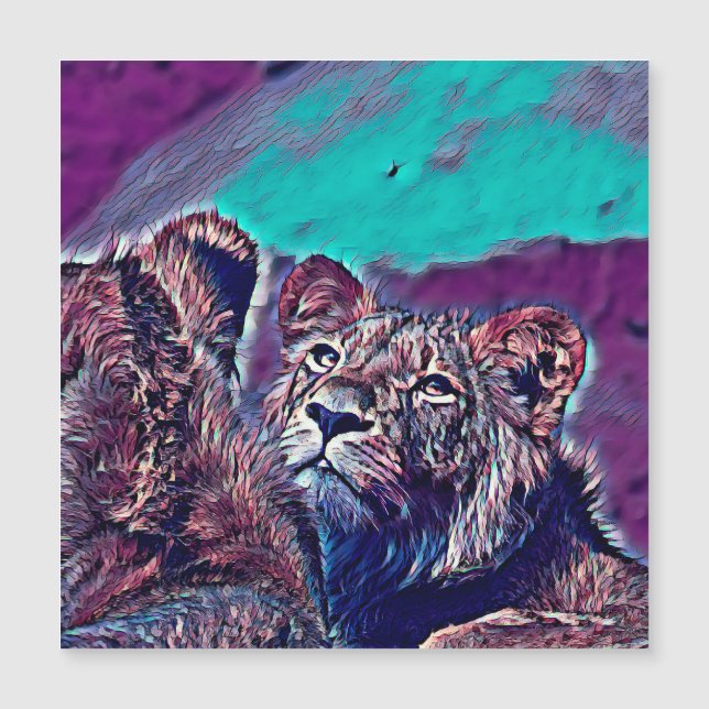 AnimalMix_Lion_008 Magnetkarte (Vorderseite)