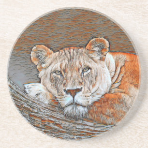AnimalMix_Lion_022 Getränkeuntersetzer