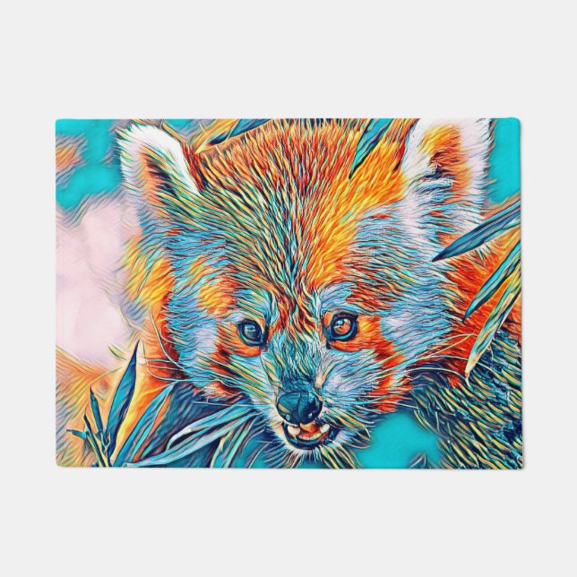 AnimalMix_RedPanda_001 Fußmatte (Vorderseite)
